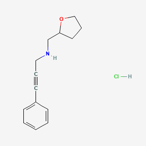 molecular formula C14H18ClNO B3077626 (3-Phenyl-2-propyn-1-yl)(tetrahydro-2-furanylmethyl)amine hydrochloride CAS No. 1048947-73-4