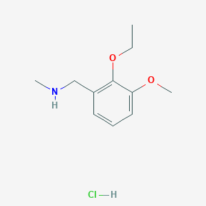 molecular formula C11H18ClNO2 B3077631 (2-Ethoxy-3-methoxybenzyl)methylamine hydrochloride CAS No. 1048947-99-4