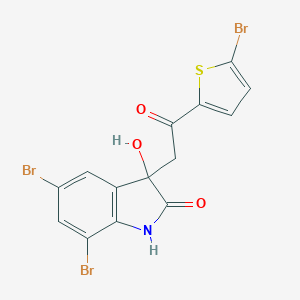 molecular formula C14H8Br3NO3S B307764 5,7-dibromo-3-[2-(5-bromo-2-thienyl)-2-oxoethyl]-3-hydroxy-1,3-dihydro-2H-indol-2-one 