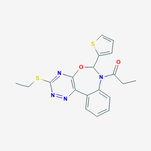 molecular formula C19H18N4O2S2 B307765 3-(Ethylsulfanyl)-7-propionyl-6-(2-thienyl)-6,7-dihydro[1,2,4]triazino[5,6-d][3,1]benzoxazepine 