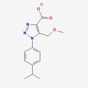 molecular formula C14H17N3O3 B3077677 5-(methoxymethyl)-1-[4-(propan-2-yl)phenyl]-1H-1,2,3-triazole-4-carboxylic acid CAS No. 1049129-43-2