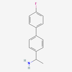 molecular formula C14H14FN B3077681 1-(4'-Fluoro-[1,1'-biphenyl]-4-yl)ethanamine CAS No. 1049131-38-5
