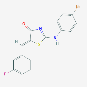(5Z)-2-(4-bromoanilino)-5-[(3-fluorophenyl)methylidene]-1,3-thiazol-4-one
