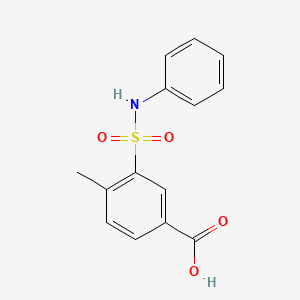 molecular formula C14H13NO4S B3077693 4-methyl-3-(phenylsulfamoyl)benzoic Acid CAS No. 104941-61-9