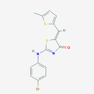 molecular formula C15H11BrN2OS2 B307770 (5Z)-2-(4-bromoanilino)-5-[(5-methylthiophen-2-yl)methylidene]-1,3-thiazol-4-one 