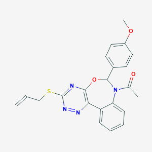 4-[7-Acetyl-3-(allylsulfanyl)-6,7-dihydro[1,2,4]triazino[5,6-d][3,1]benzoxazepin-6-yl]phenyl methyl ether