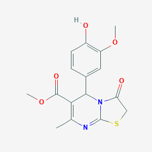 molecular formula C16H16N2O5S B307774 methyl 5-(4-hydroxy-3-methoxyphenyl)-7-methyl-3-oxo-5H-[1,3]thiazolo[3,2-a]pyrimidine-6-carboxylate 