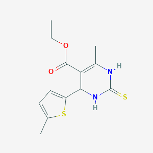 molecular formula C13H16N2O2S2 B307777 Ethyl 6-methyl-4-(5-methylthien-2-yl)-2-thioxo-1,2,3,4-tetrahydropyrimidine-5-carboxylate 