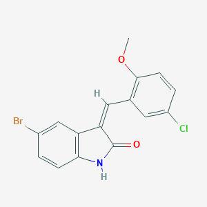 molecular formula C16H11BrClNO2 B307781 (3Z)-5-bromo-3-(5-chloro-2-methoxybenzylidene)-1,3-dihydro-2H-indol-2-one 