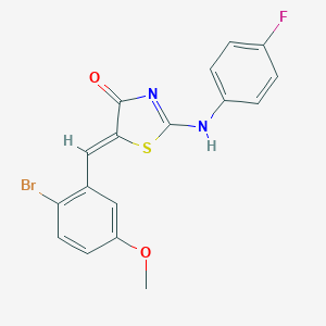 (5Z)-5-[(2-bromo-5-methoxyphenyl)methylidene]-2-(4-fluoroanilino)-1,3-thiazol-4-one