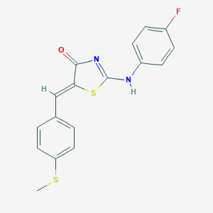 (5Z)-2-(4-fluoroanilino)-5-[(4-methylsulfanylphenyl)methylidene]-1,3-thiazol-4-one