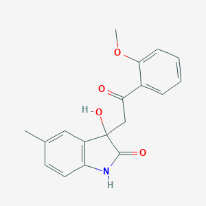 molecular formula C18H17NO4 B307791 3-hydroxy-3-[2-(2-methoxyphenyl)-2-oxoethyl]-5-methyl-1,3-dihydro-2H-indol-2-one 