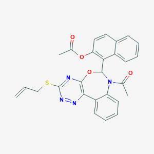 1-[7-Acetyl-3-(allylsulfanyl)-6,7-dihydro[1,2,4]triazino[5,6-d][3,1]benzoxazepin-6-yl]-2-naphthyl acetate