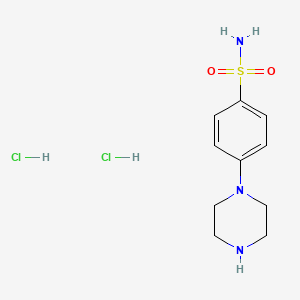 molecular formula C10H17Cl2N3O2S B3077943 4-(Piperazin-1-yl)benzene-1-sulfonamide dihydrochloride CAS No. 1049728-13-3