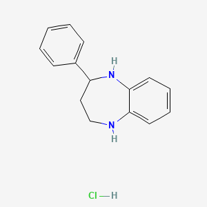 molecular formula C15H17ClN2 B3077956 2-phenyl-2,3,4,5-tetrahydro-1H-1,5-benzodiazepine hydrochloride CAS No. 1049729-34-1