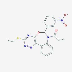 3-(Ethylsulfanyl)-6-{3-nitrophenyl}-7-propionyl-6,7-dihydro[1,2,4]triazino[5,6-d][3,1]benzoxazepine