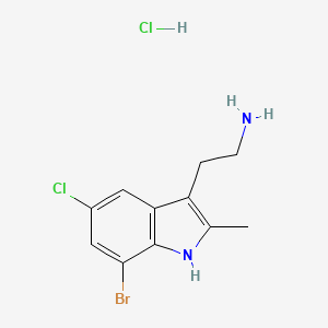 molecular formula C11H13BrCl2N2 B3078008 2-(7-Bromo-5-chloro-2-methyl-1H-indol-3-yl)ethanamine hydrochloride CAS No. 1049737-51-0