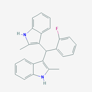 molecular formula C25H21FN2 B307801 3-[(2-fluorophenyl)(2-methyl-1H-indol-3-yl)methyl]-2-methyl-1H-indole 