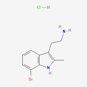 molecular formula C11H14BrClN2 B3078018 2-(7-bromo-2-methyl-1H-indol-3-yl)ethanamine hydrochloride CAS No. 1049738-87-5