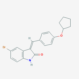 molecular formula C20H18BrNO2 B307802 (3Z)-5-bromo-3-[4-(cyclopentyloxy)benzylidene]-1,3-dihydro-2H-indol-2-one 