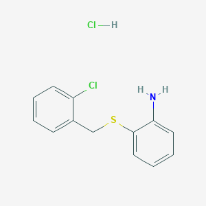 molecular formula C13H13Cl2NS B3078025 {2-[(2-Chlorobenzyl)thio]phenyl}amine hydrochloride CAS No. 1049739-00-5