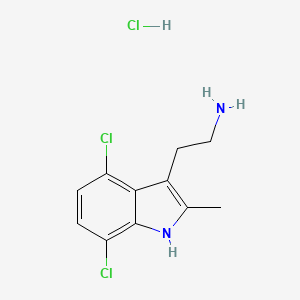 molecular formula C11H13Cl3N2 B3078030 2-(4,7-二氯-2-甲基-1H-吲哚-3-基)乙胺盐酸盐 CAS No. 1049739-06-1