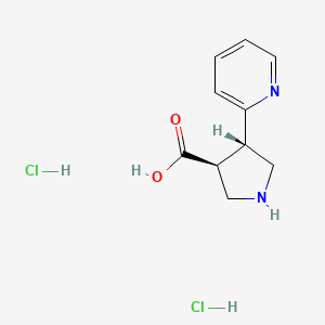 molecular formula C10H14Cl2N2O2 B3078034 (3S,4S)-4-(Pyridin-2-yl)pyrrolidine-3-carboxylic acid dihydrochloride CAS No. 1049739-70-9
