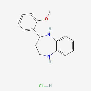 molecular formula C16H19ClN2O B3078040 2-(2-Methoxyphenyl)-2,3,4,5-tetrahydro-1H-1,5-benzodiazepine hydrochloride CAS No. 1049741-23-2