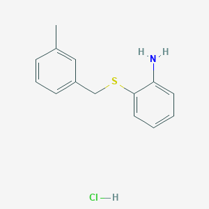 molecular formula C14H16ClNS B3078050 {2-[(3-Methylbenzyl)thio]phenyl}amine hydrochloride CAS No. 1049745-27-8