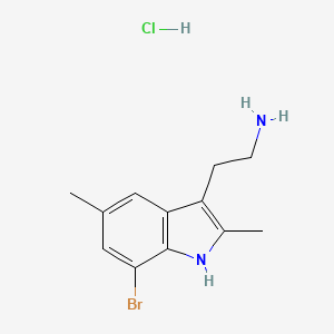 molecular formula C12H16BrClN2 B3078059 2-(7-bromo-2,5-dimethyl-1H-indol-3-yl)ethanamine hydrochloride CAS No. 1049746-53-3