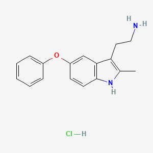 molecular formula C17H19ClN2O B3078116 2-(2-Methyl-5-phenoxy-1H-indol-3-YL)ethanamine hydrochloride CAS No. 1049763-60-1