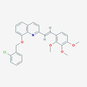 molecular formula C27H24ClNO4 B307812 8-[(2-Chlorobenzyl)oxy]-2-[2-(2,3,4-trimethoxyphenyl)vinyl]quinoline 