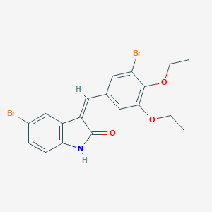 molecular formula C19H17Br2NO3 B307813 (3Z)-5-bromo-3-(3-bromo-4,5-diethoxybenzylidene)-1,3-dihydro-2H-indol-2-one 