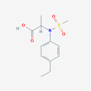 molecular formula C12H17NO4S B3078211 N-(4-ethylphenyl)-N-(methylsulfonyl)alanine CAS No. 1049806-38-3
