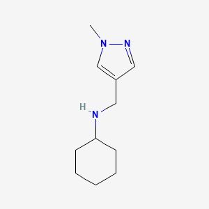 molecular formula C11H19N3 B3078217 N-[(1-甲基-1H-吡唑-4-基)甲基]-环己胺 CAS No. 1049983-65-4