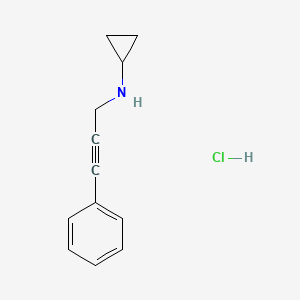 molecular formula C12H14ClN B3078257 N-(3-苯基-2-炔-1-基)环丙胺盐酸盐 CAS No. 1050126-53-8