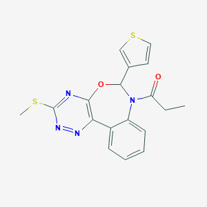 molecular formula C18H16N4O2S2 B307826 3-(Methylsulfanyl)-7-propionyl-6-(3-thienyl)-6,7-dihydro[1,2,4]triazino[5,6-d][3,1]benzoxazepine 