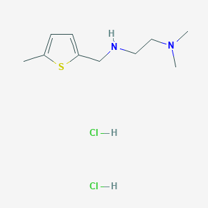 molecular formula C10H20Cl2N2S B3078273 N,N-Dimethyl-N'-[(5-methyl-2-thienyl)methyl]-1,2-ethanediamine dihydrochloride CAS No. 1050213-96-1