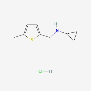 molecular formula C9H14ClNS B3078275 N-[(5-Methyl-2-thienyl)methyl]cyclopropanamine hydrochloride CAS No. 1050214-04-4