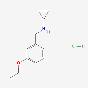 molecular formula C12H18ClNO B3078311 N-(3-Ethoxybenzyl)cyclopropanamine hydrochloride CAS No. 1050419-22-1