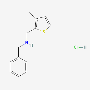 molecular formula C13H16ClNS B3078317 苄基[(3-甲硫代吩-2-基)甲基]胺盐酸盐 CAS No. 1050420-44-4