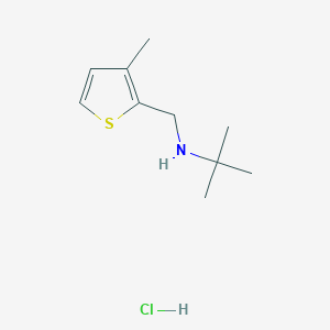 molecular formula C10H18ClNS B3078318 tert-Butyl[(3-methyl-2-thienyl)methyl]amine hydrochloride CAS No. 1050479-95-2