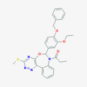6-[4-(Benzyloxy)-3-ethoxyphenyl]-3-(methylsulfanyl)-7-propionyl-6,7-dihydro[1,2,4]triazino[5,6-d][3,1]benzoxazepine