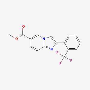 molecular formula C16H11F3N2O2 B3078475 2-[2-(三氟甲基)苯基]咪唑并[1,2-a]吡啶-6-甲酸甲酯 CAS No. 1051397-21-7