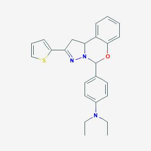 molecular formula C24H25N3OS B307849 N,N-diethyl-4-(2-thien-2-yl-1,10b-dihydropyrazolo[1,5-c][1,3]benzoxazin-5-yl)aniline 