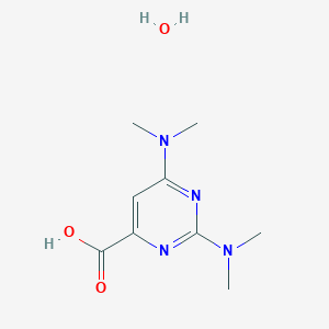 molecular formula C9H16N4O3 B3078530 2,4-Bis(dimethylamino)pyrimidine-6-carboxylic acid monohydrate CAS No. 1052402-84-2