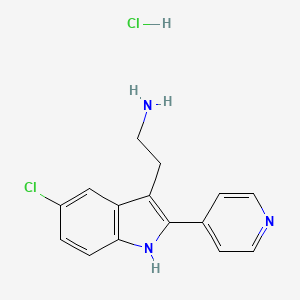 molecular formula C15H15Cl2N3 B3078537 2-(5-氯-2-吡啶-4-基-1H-吲哚-3-基)-乙胺盐酸盐 CAS No. 1052411-15-0