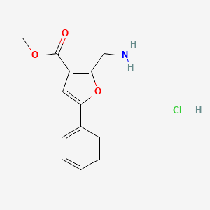 molecular formula C13H14ClNO3 B3078542 2-Aminomethyl-5-phenylfuran-3-carboxylic acid methyl ester hydrochloride CAS No. 1052415-01-6