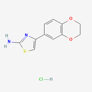 molecular formula C11H11ClN2O2S B3078571 4-(2,3-Dihydro-benzo[1,4]dioxin-6-YL)-3H-thiazol-2-ylideneamine hydrochloride CAS No. 1052527-15-7