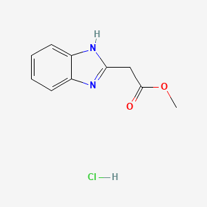 molecular formula C10H11ClN2O2 B3078585 methyl 2-(1H-1,3-benzodiazol-2-yl)acetate hydrochloride CAS No. 1052528-15-0